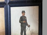 three framed pictures of a man in a military uniform and a horse