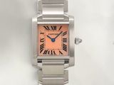 an image of a wrist watch with a pink dial