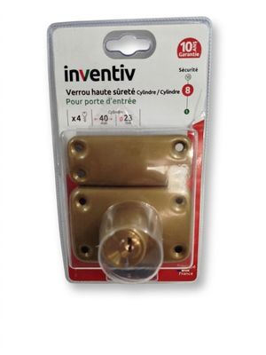 INVENTIV - Verrou haute sûreté - Double cylindre 23x40mm - 4…