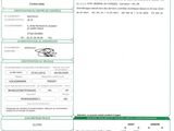 a green and white document with a barcode on it