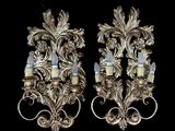 paire d'appliques murales anciennes de style Louis II