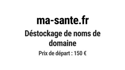 Nom de domaine ma-sante.fr. Catégorie: Santé et médical.