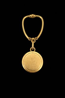 Porte-clé en or jaune 750 °/°°° (18K) supportant une médaill… - Photo 1