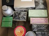 a box full of items that are sitting on the floor