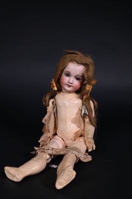 Lot de 2 poupées anciennes tête porcelaine :