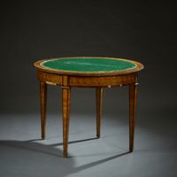Table demi-lune en placage de satiné et marqueterie, la cein… (photo 3)