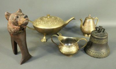 a lot of brass items that are on a table
