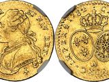 a gold coin with an image of a woman and a crown on it