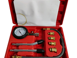a red case with a gauge and a gauge in it