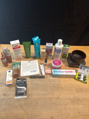 many different types of skin care products laid out on a table