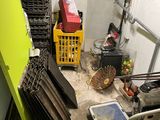 a view of a room with a lot of items on the floor
