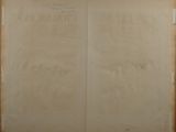 an old book with writing on it sitting on a table