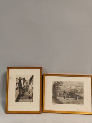 trois photos encadrées d'un homme et d'une femme sur un mur