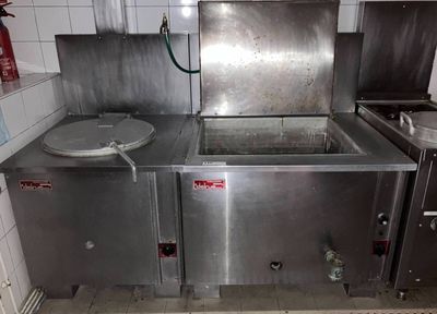 a kitchen with a sink and a stove in it