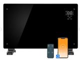 a flat screen tv with a remote control and a smart phone