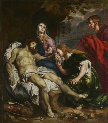 une image représentant un tableau où l'on voit un homme allongé sur un lit à côté d'une femme