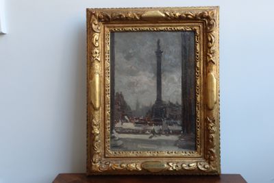 a picture of a painting on a table in a room