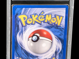 the card is in a clear plastic case with a pokemon logo on it