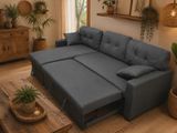 a couch with a pull out bed in a living room