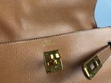 michael korsch brown leather shoulder bag with gold hardware