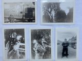 several old black and white photos of a man and a woman