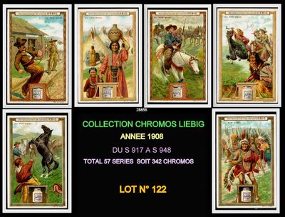 collection chromos big - anne 1908 - total set of 8 cards - lott n 123