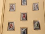 a picture of a collection of stamps on display in a case