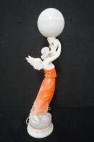 Grande lampe décorative en albâtre – vers 1930 – tenue par u… (photo 2)