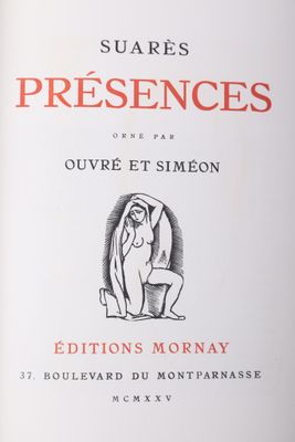 [OUVRE & SIMEON] SUAREZ (Georges)
