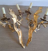 PAIRE D’APPLIQUES en bronze doré à trois bras de lumières fe… (photo 2)