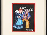 painting of a man and a woman dressed in traditional mexican costumes