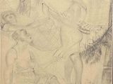 dessin représentant une femme et un homme dans un environnement boisé