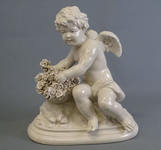 Umberto ONESTO – CAPODIMONTE – XIXème : sujet en faïence blanche ...