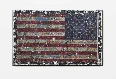 JonOne (1963) Acrylique et drapeau sur toile, datée et signé…