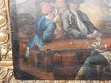 a painting of a group of men sitting at a table