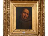 a painting of an old man with a beard in a gold frame