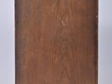 an old wooden cabinet with a drawer on the bottom and a drawer on the bottom