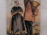 an old picture of a man and a woman standing next to each other