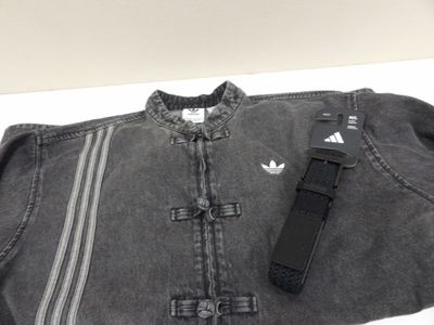 Veste en jean adidas Originals avec lanière en cuir noir