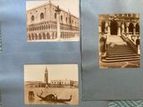 pictures of different buildings and a gondola in the water