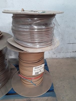 a stack of wires on a pallet in a warehouse
