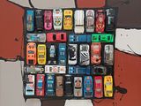 a picture of a wall with a bunch of cell phones on it