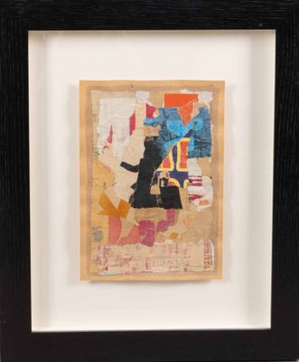 an image of a framed picture of a woman with a handbag