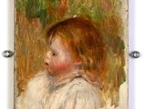 une peinture à l'huile représentant une petite fille en robe blanche