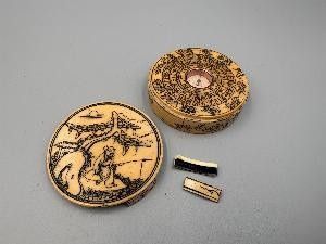 a small wooden box with a picture of a horse on it