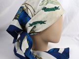 a close up of a head scarf on a mannequin head