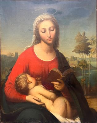 an image of a painting of a woman holding a child