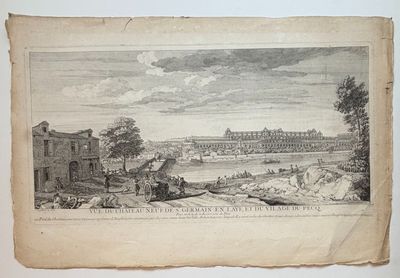 un vieux dessin représentant une vue de la ville depuis une colline
