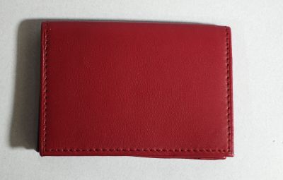 Porte carte en cuir bordeaux