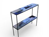 an image of a console table with two shelves on it
